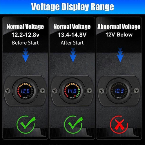 12V LED digitale spanningsmeter voor in de auto. 2