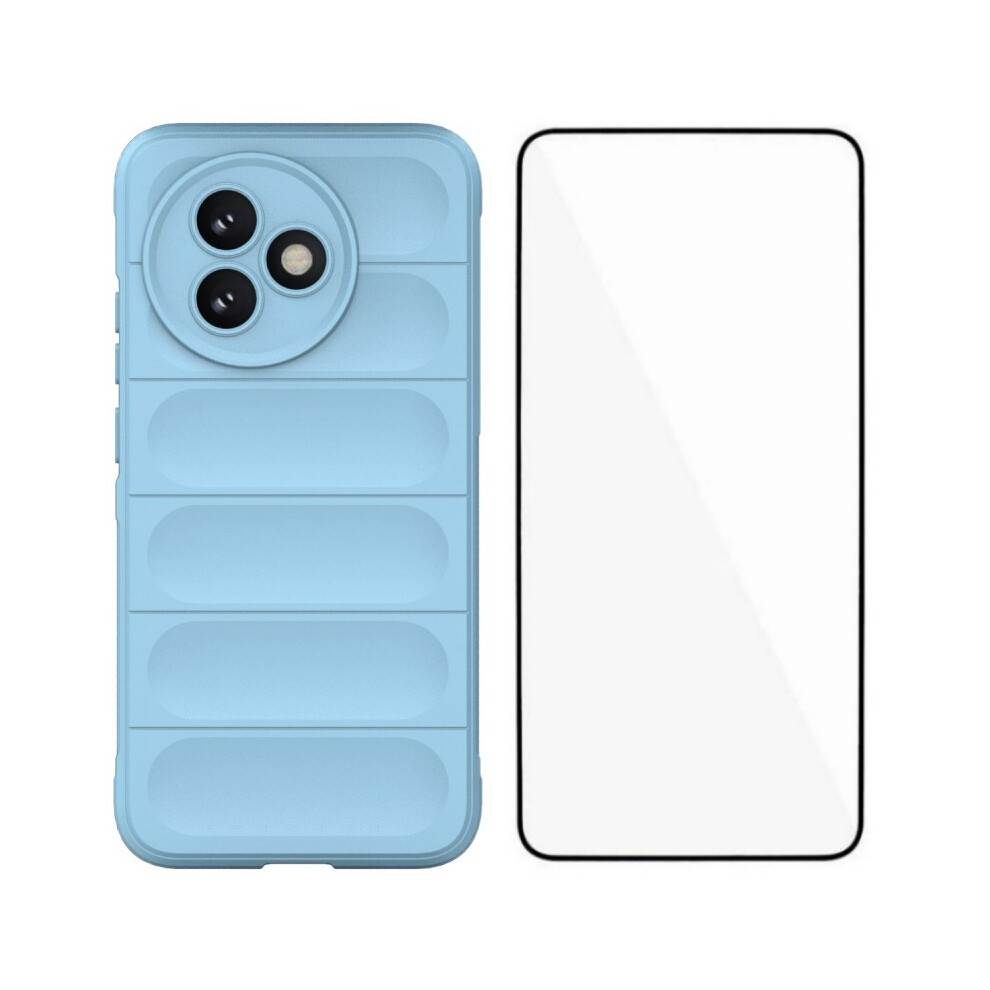 (Baby ) For Xiaomi Redmi K80 Ultra 5G Tpu Case Wanlonfeng Hd Series Anti Slip Phone Cover With Tempered Glass Blue 6914281669051