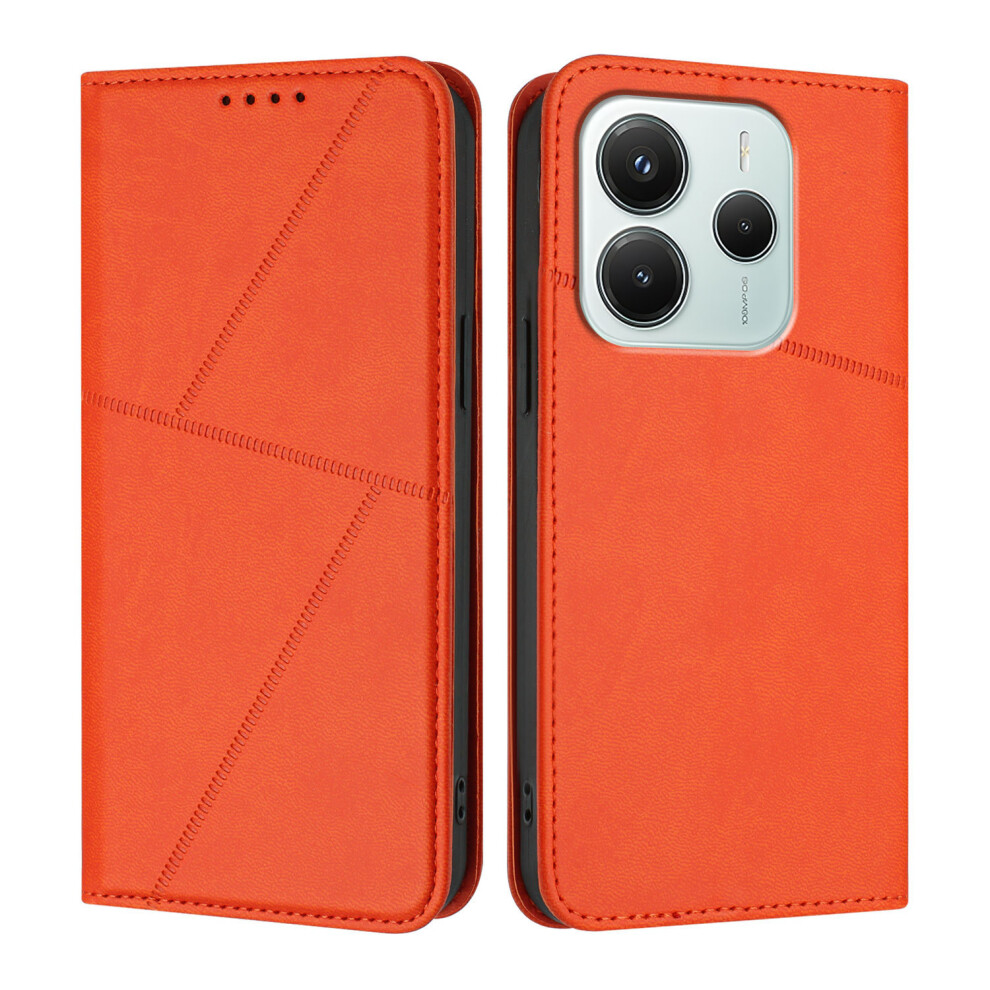(Orange) For Xiaomi Redmi Note 14 4G (164.84Mm) Wallet Case Magnetic Closure Leather Flip Phone Cover With Stand Orange 6914284542139