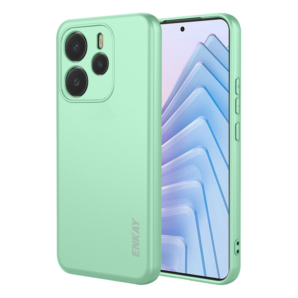 (Light ) For Xiaomi Redmi Note 14 4G (163.25Mm) Silicone Case Enkay Hat Prince Straight Edge Cell Phone Back Cover Green 6914285353192