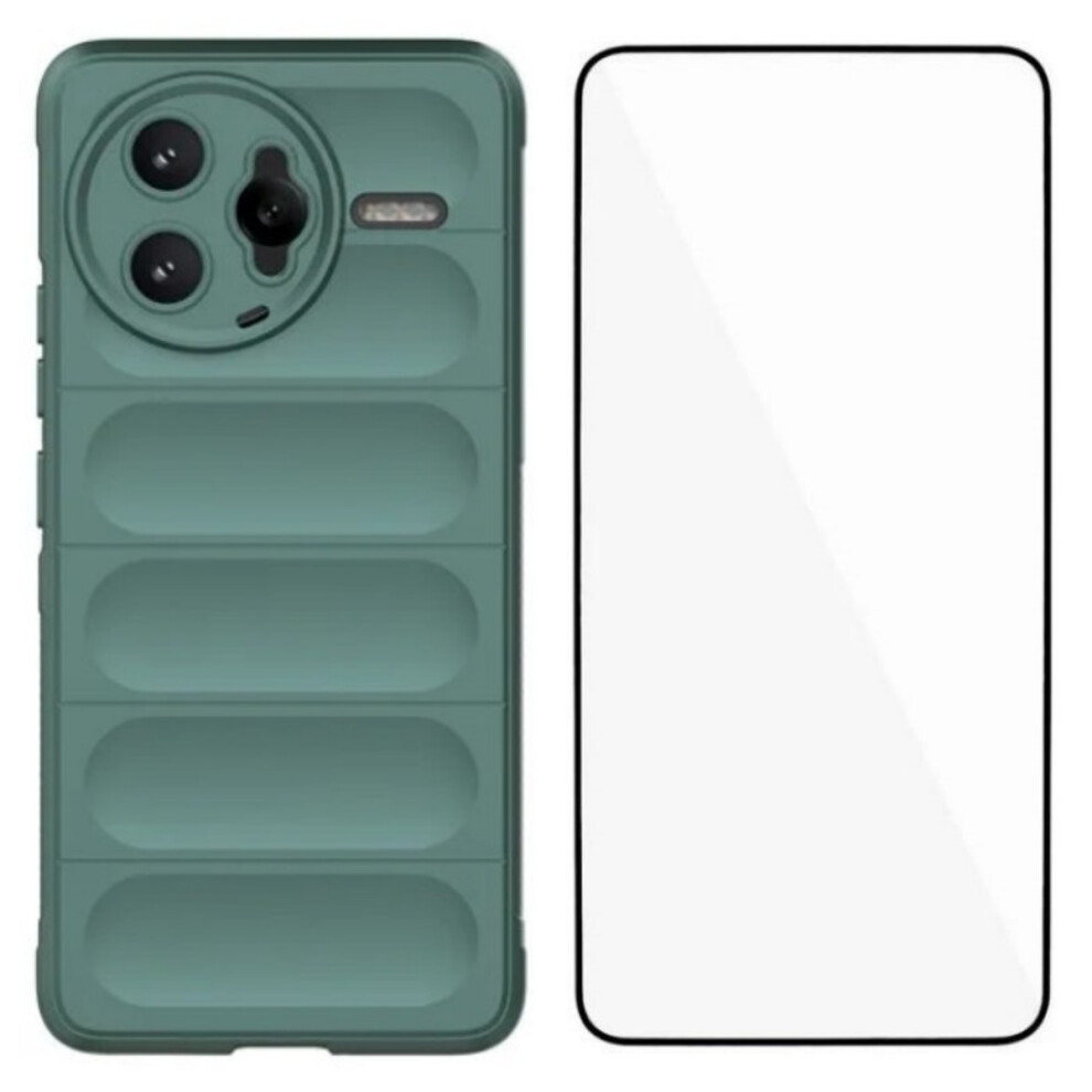 (Army ) For Xiaomi Redmi K80 Pro 5G / Xiaomi Poco F7 Ultra 5G Tpu Case Wanlonfeng Hd Series Anti Slip Phone Cover With Tempered Glass Green 6914287056046