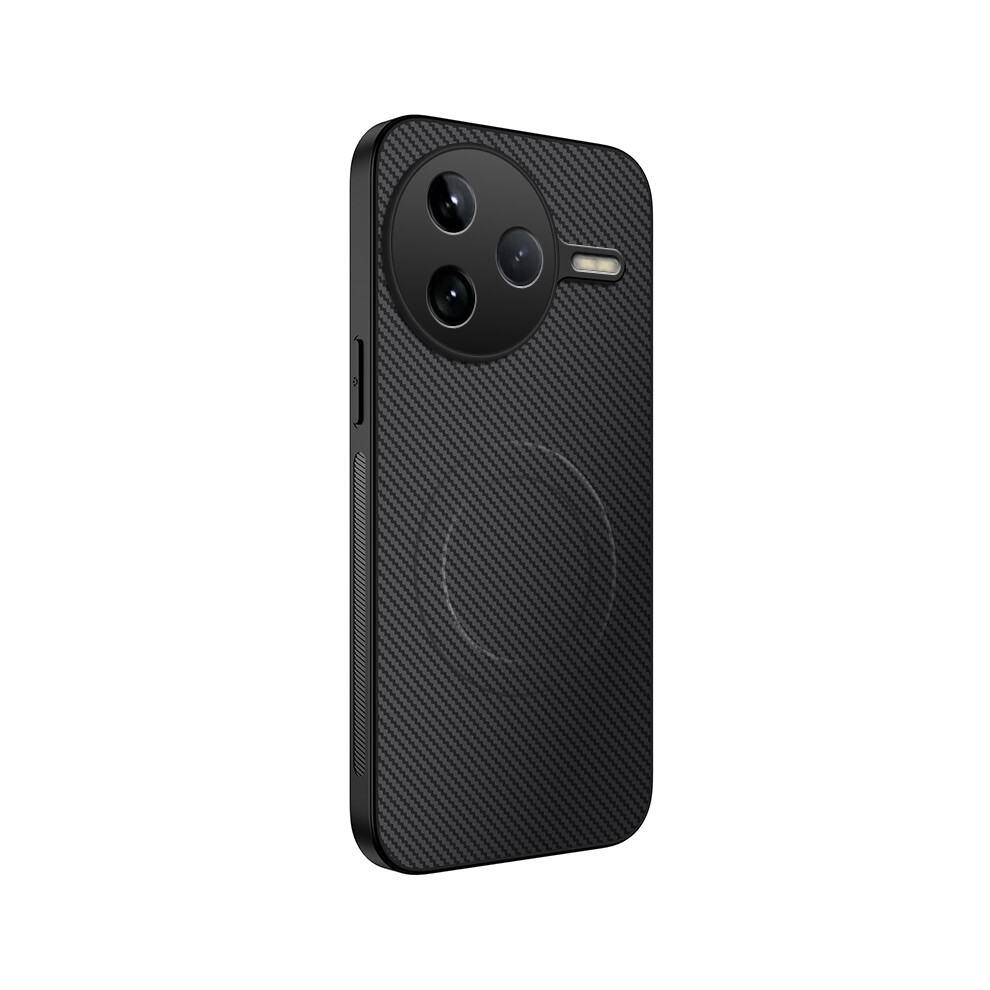 (Black) For Xiaomi Redmi K80 5G / Xiaomi Poco F7 Pro 5G Case Compatible With Magsafe Wanlonfeng Tq Series Carbon Fiber Texture Pc Tpu Pho Black 6914283037933