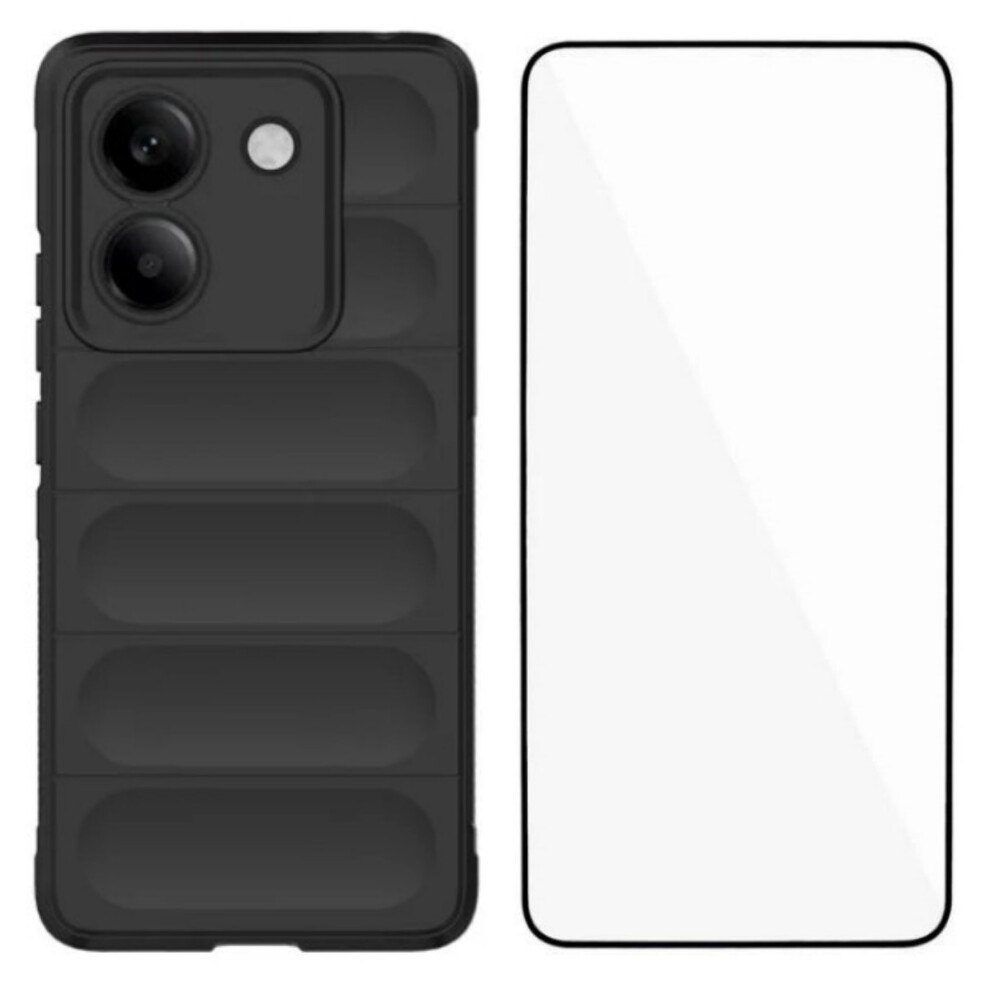 (Black) For Xiaomi Poco M7 Pro 5G Tpu Case Wanlonfeng Hd Series Anti Slip Phone Cover With Tempered Glass Black 6914280931432
