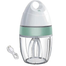 Elektrische keukenmixer met garde en melkschuimer voor bakken en drankjes.