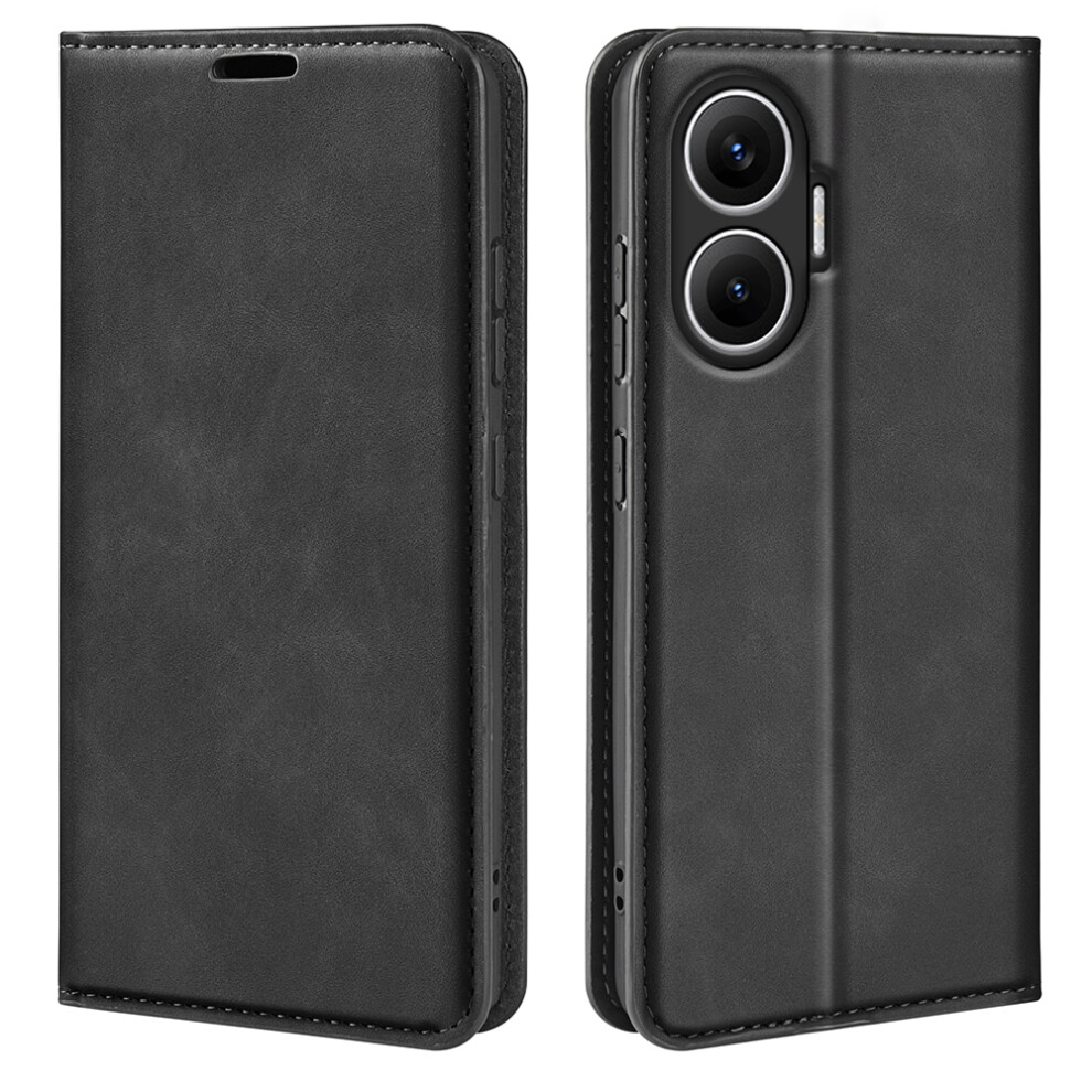 (Black) For Xiaomi Poco F7 5G / Redmi Turbo 4 Pro 5G Case Skin Touch Leather Wallet Phone Cover Black 6914288982399