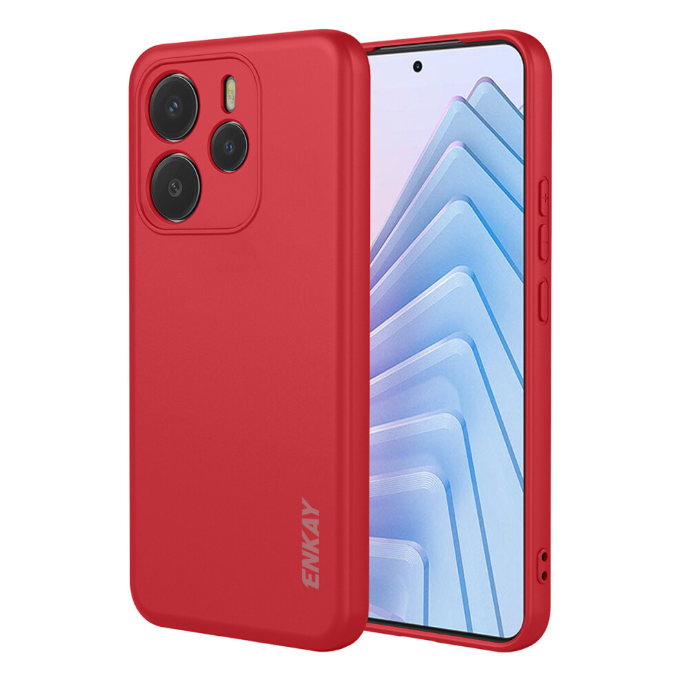 (Red) For Xiaomi Mi Note 14 4G (163.25Mm) Silicone Case Enkay Hat Prince Straight Edge Cell Phone Back Cover Red 6914288941242