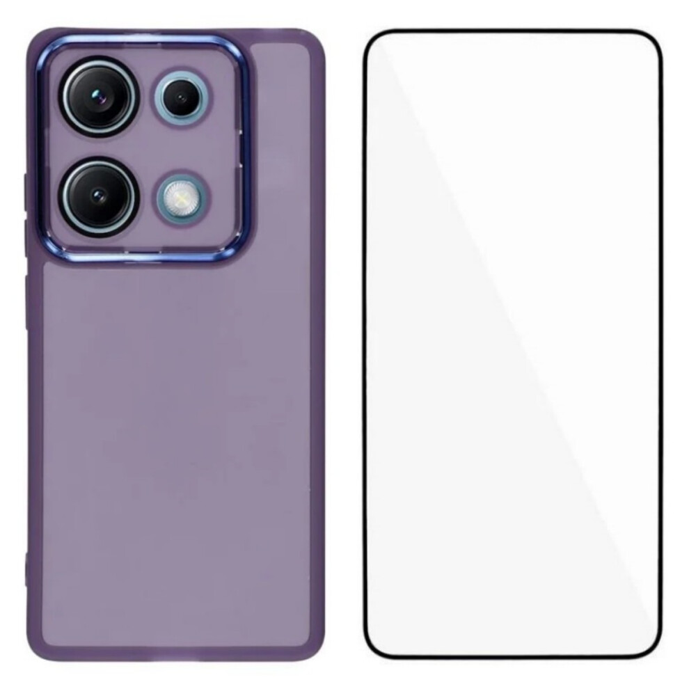 (Purple) For Xiaomi Redmi Note 14S 4G Tpu Case Wanlonfeng Dksm Series Electroplated Frame Back Cover With Tempered Glass Purple 6914281830406