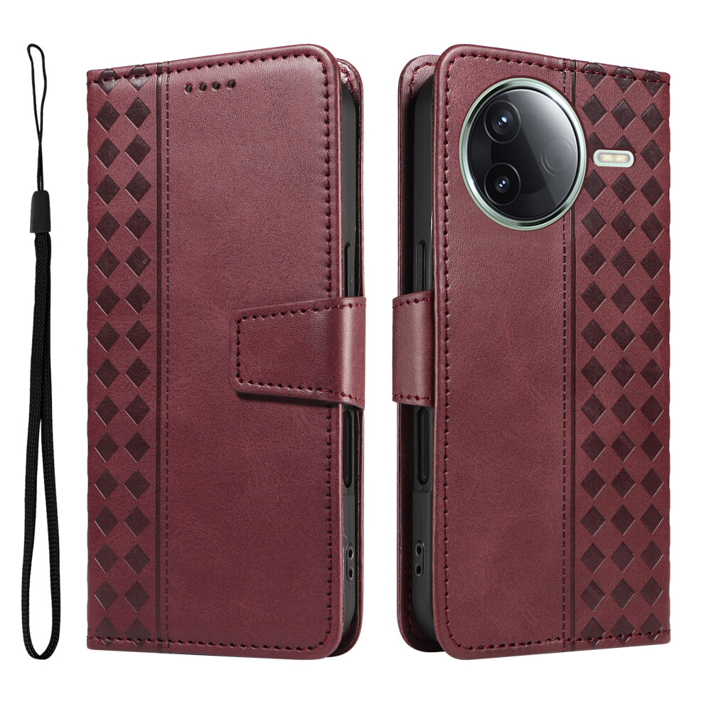 (Wine ) For Xiaomi Mi K80 Pro 5G / Xiaomi Poco F7 Ultra 5G / Xiaomi Poco F7 Pro 5G / Xiaomi Mi K80 5G Leather Case Wallet Stand Gri Red 6914289846560