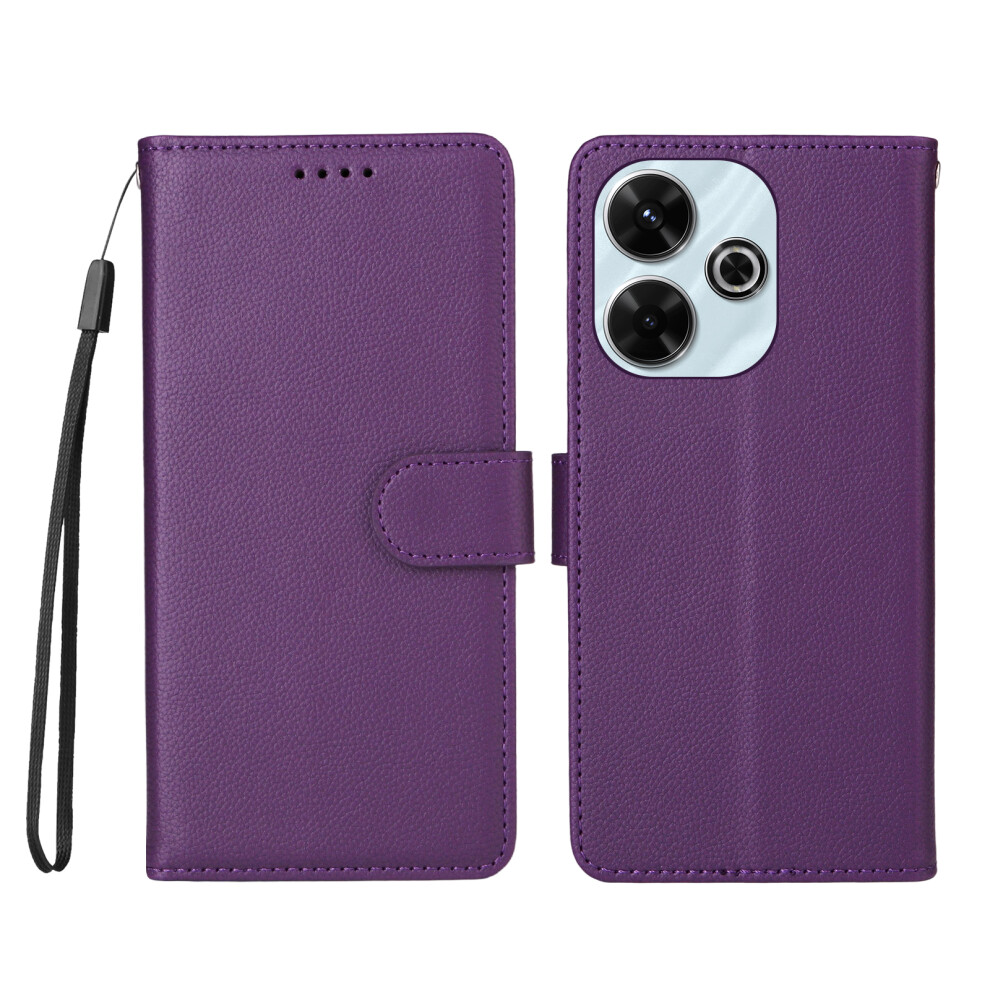 (Purple) For Xiaomi Redmi 13X 4G / Xiaomi Redmi Note 13R 5G / Xiaomi Poco M6 4G / Xiaomi Redmi 13 4G Case Rfid Blocking 3 Card Slots Pu Le Purple 6914285558184