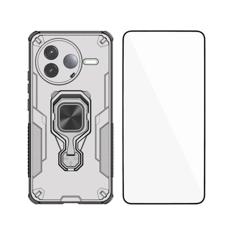 (Grey) For Xiaomi Poco F7 Pro 5G / Xiaomi Redmi K80 5G Phone Case Wanlonfeng Pc Tpu Back Cover Kickstand With Tempered Glass Grey 6914285548963