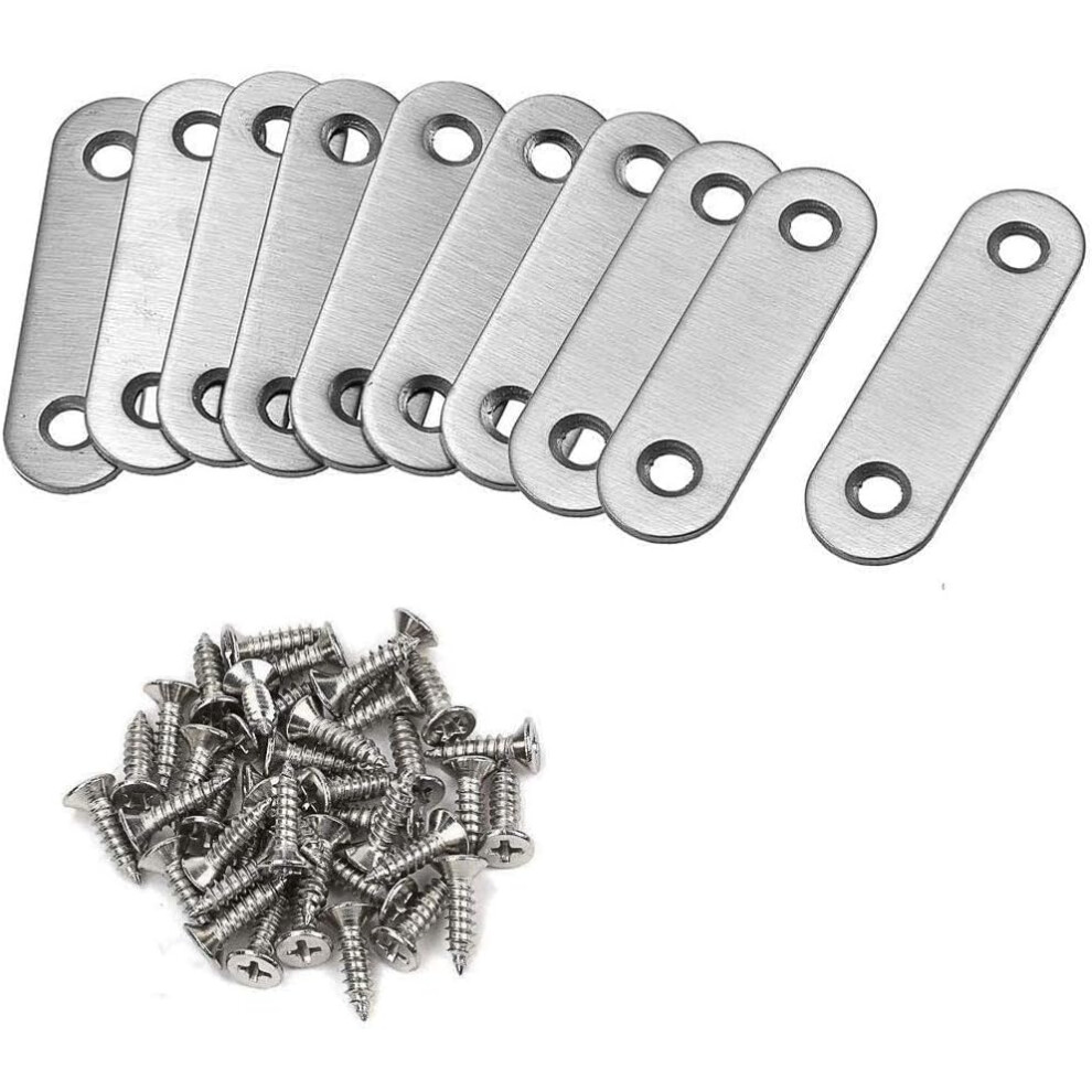 Corner Braces Support For Furniture Repair, Joint Angle Shelf Brackets Rust Free L Bracket With Screws, Robust Stainless Steel Construction 60X16mm Si 9198585118478
