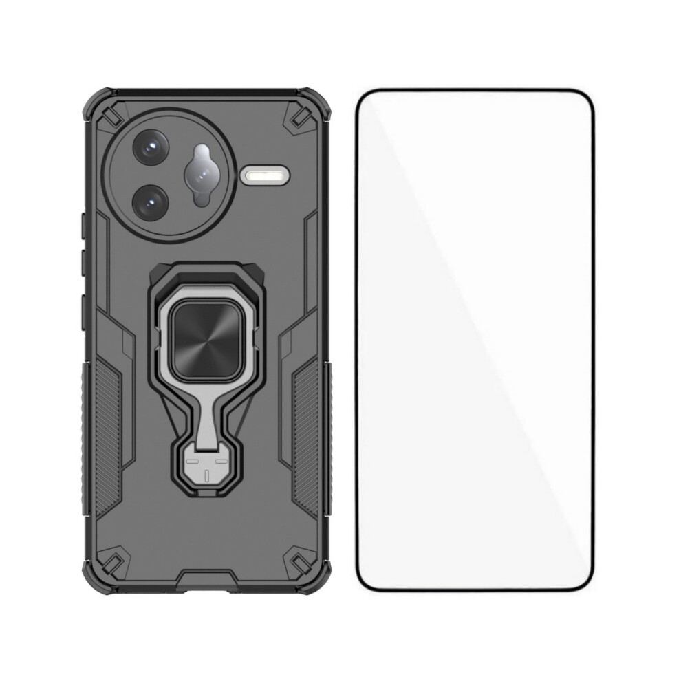 (Black) For Xiaomi Poco F7 Ultra 5G / Xiaomi Redmi K80 Pro 5G Phone Case Wanlonfeng Pc Tpu Back Cover Kickstand With Tempered Glass Black 6914283516957