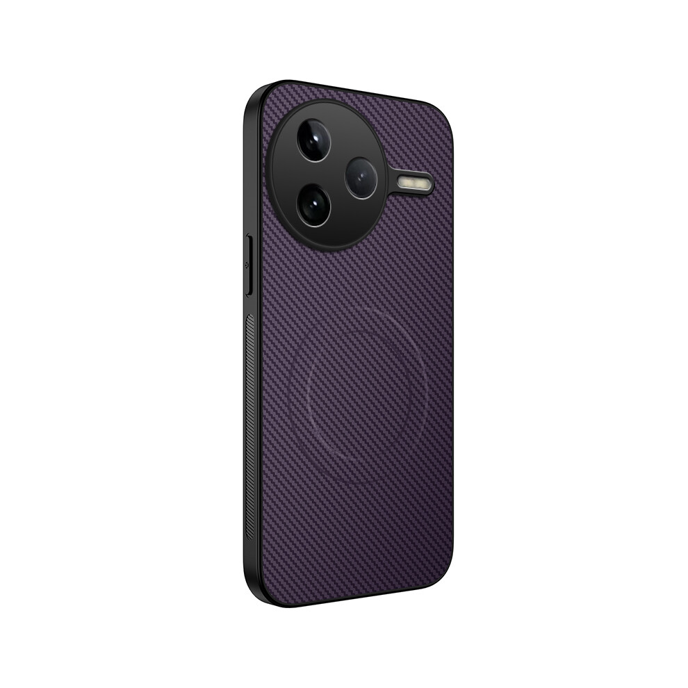 (Purple) For Xiaomi Redmi K80 5G / Xiaomi Poco F7 Pro 5G Case Compatible With Magsafe Wanlonfeng Tq Series Carbon Fiber Texture Pc Tpu Pho Purple 6914280596051