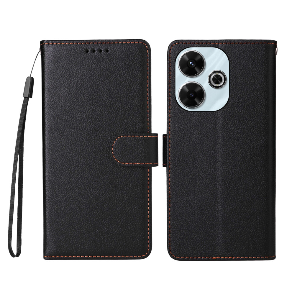 (Black) For Xiaomi Redmi 13X 4G / Xiaomi Redmi Note 13R 5G / Xiaomi Poco M6 4G / Xiaomi Redmi 13 4G Case Rfid Blocking 3 Card Slots Pu Le Black 6914281075647