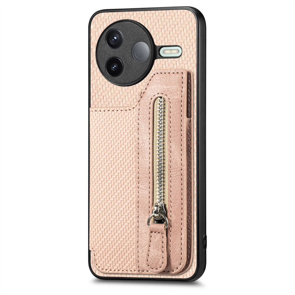 (Apricot) For Xiaomi Poco F7 Pro 5G / Xiaomi Redmi K80 5G Case Leather+Pc+Tpu Zipper Wallet Phone Cover 6914288048958