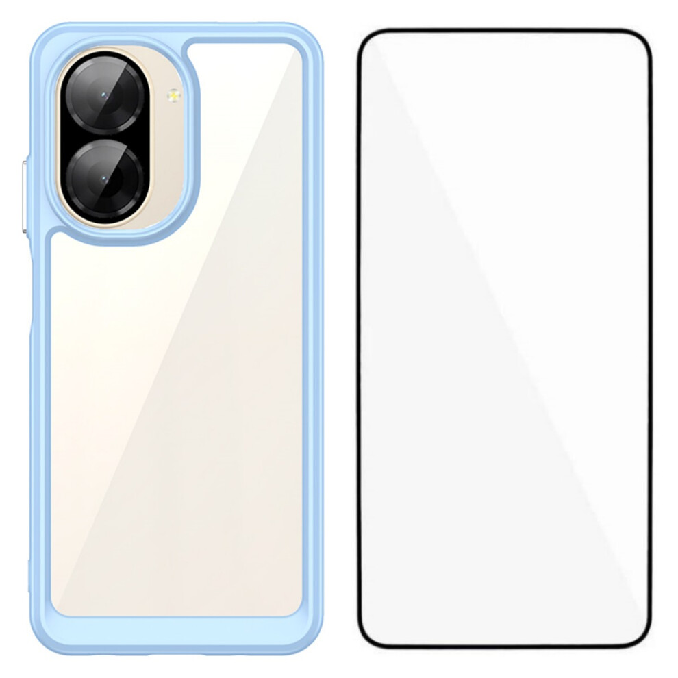 (Blue) For Xiaomi Redmi A5 4G (171.7Mm) Phone Case Wanlonfeng Xc Series Tpu Acrylic Cover With Tempered Glass (Big Lens Hole) Blue 6914288438124