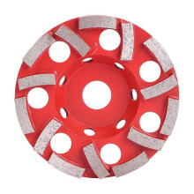 Diamantslijpschijf met komvormige kop, 125 mm/4,9 inch, 14 tanden, polijstgereedschap voor cement, beton en steen.