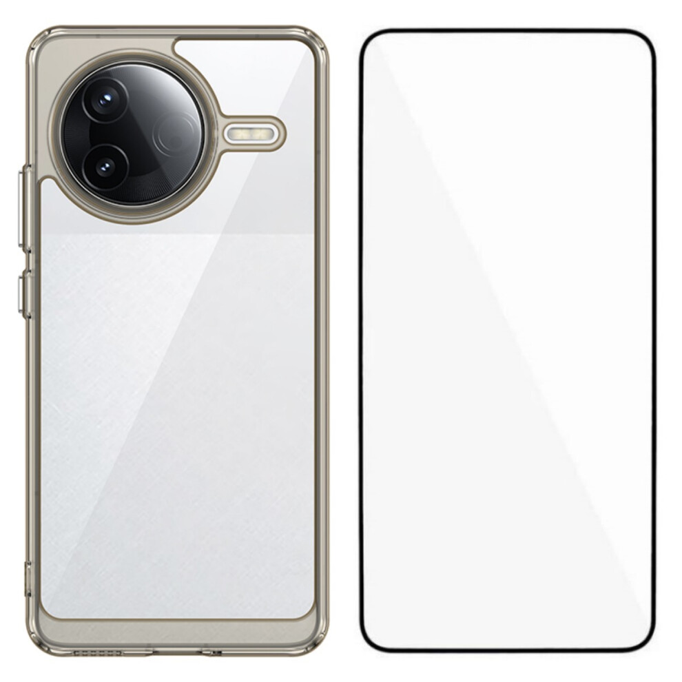 (Transparent ) For Xiaomi Redmi K80 5G / Xiaomi Poco F7 Pro 5G Back Cover Wanlonfeng Xc Series Tpu Acrylic Phone Case With Tempered Glass Film Grey 6914286563330