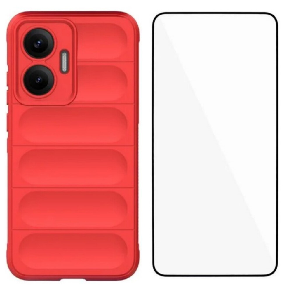 (Red) For Xiaomi Poco F7 5G / Mi Turbo 4 Pro 5G Tpu Case Wanlonfeng Hd Series Anti Slip Phone Cover With Tempe Glass Red 6914285406485