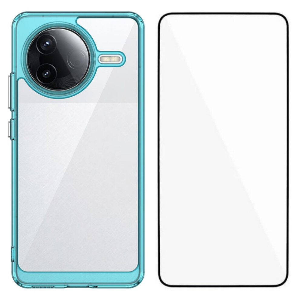 (Transparent ) For Xiaomi Redmi K80 5G / Xiaomi Poco F7 Pro 5G Back Cover Wanlonfeng Xc Series Tpu Acrylic Phone Case With Tempered Glass Film Blue 6914281800560