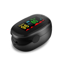 Vingeroximeter, pulsoximeter, sportoximeter voor het meten van hartslag en zuurstofsaturatie (zwart) (AAA)