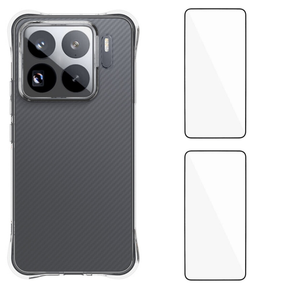 (Transparent) For Xiaomi 15S Pro Tpu Case Wanlonfeng Wl2 Series 2.0Mm Phone Cover With 2Pcs Tempered Glass Films 6914280399973