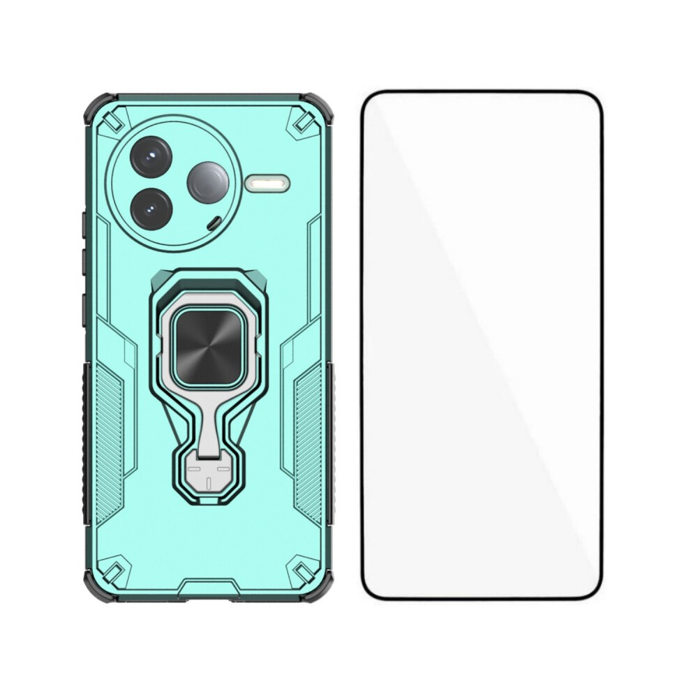 (Green) For Xiaomi Poco F7 Pro 5G / Xiaomi Redmi K80 5G Phone Case Wanlonfeng Pc Tpu Back Cover Kickstand With Tempered Glass Green 6914287500815