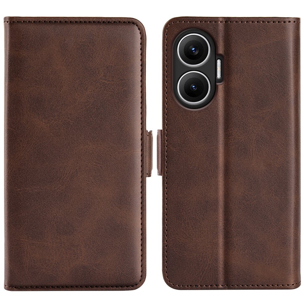 (Brown) For Xiaomi Poco F7 5G / Redmi Turbo 4 Pro 5G Case Calf Texture Leather Wallet Phone Cover Brown 6914286889461