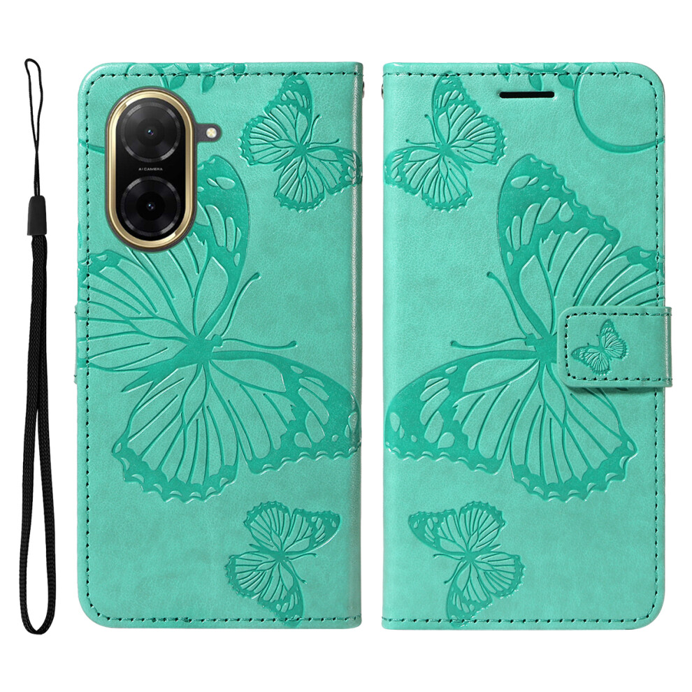 (Green) For Xiaomi Poco C71 4G / Redmi A5 4G (171.7Mm) Wallet Case Floral Butterfly Imprinted Leather Phone Cover Stand Green 6914285302145