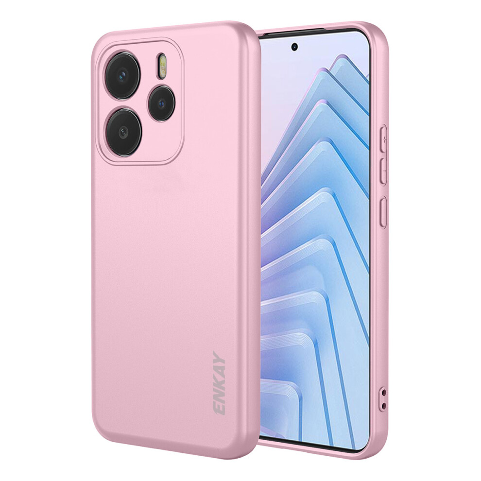 (Pink) For Xiaomi Redmi Note 14 4G (164.84Mm) Silicone Case Enkay Hat Prince Straight Edge Cell Phone Back Cover Pink 6914280679136