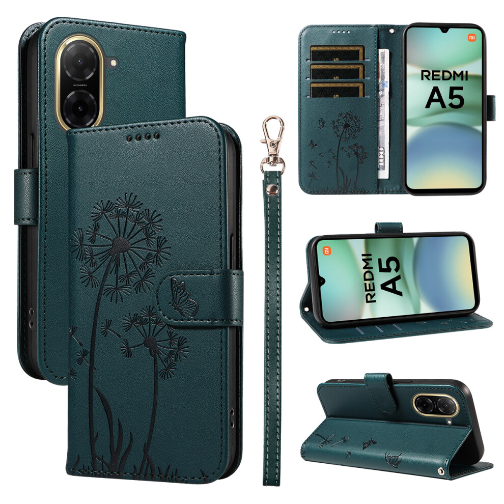 (Blue) For Xiaomi Poco C71 4G / Redmi A5 4G (171.7Mm) Leather Wallet Case With Strap Dandelion Imprint Phone Stand Cover Blue 6914285755927