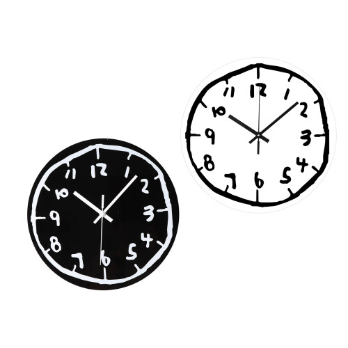 Minimalists Graffitis Number Wall Clock Acrylic Silents-Black 1