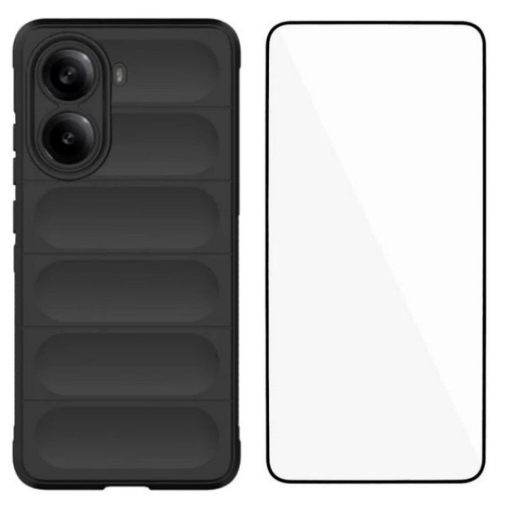 (Black) For Xiaomi Poco X7 Pro 5G / Xiaomi Redmi Turbo 4 5G Tpu Case Wanlonfeng Hd Series Anti Slip Phone Cover With Tempered Glass Black 6914283454631