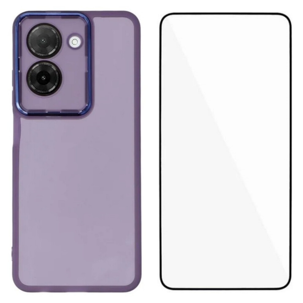 (Purple) For Xiaomi Redmi A5 4G (171.7Mm) Tpu Case Wanlonfeng Dksm Series Electroplated Frame Back Cover With Tempered Glass Purple 6914289878554