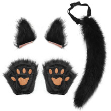 Wolf- en vossenstaart clip-oren set voor Halloween verkleedfeest kostuum accessoires