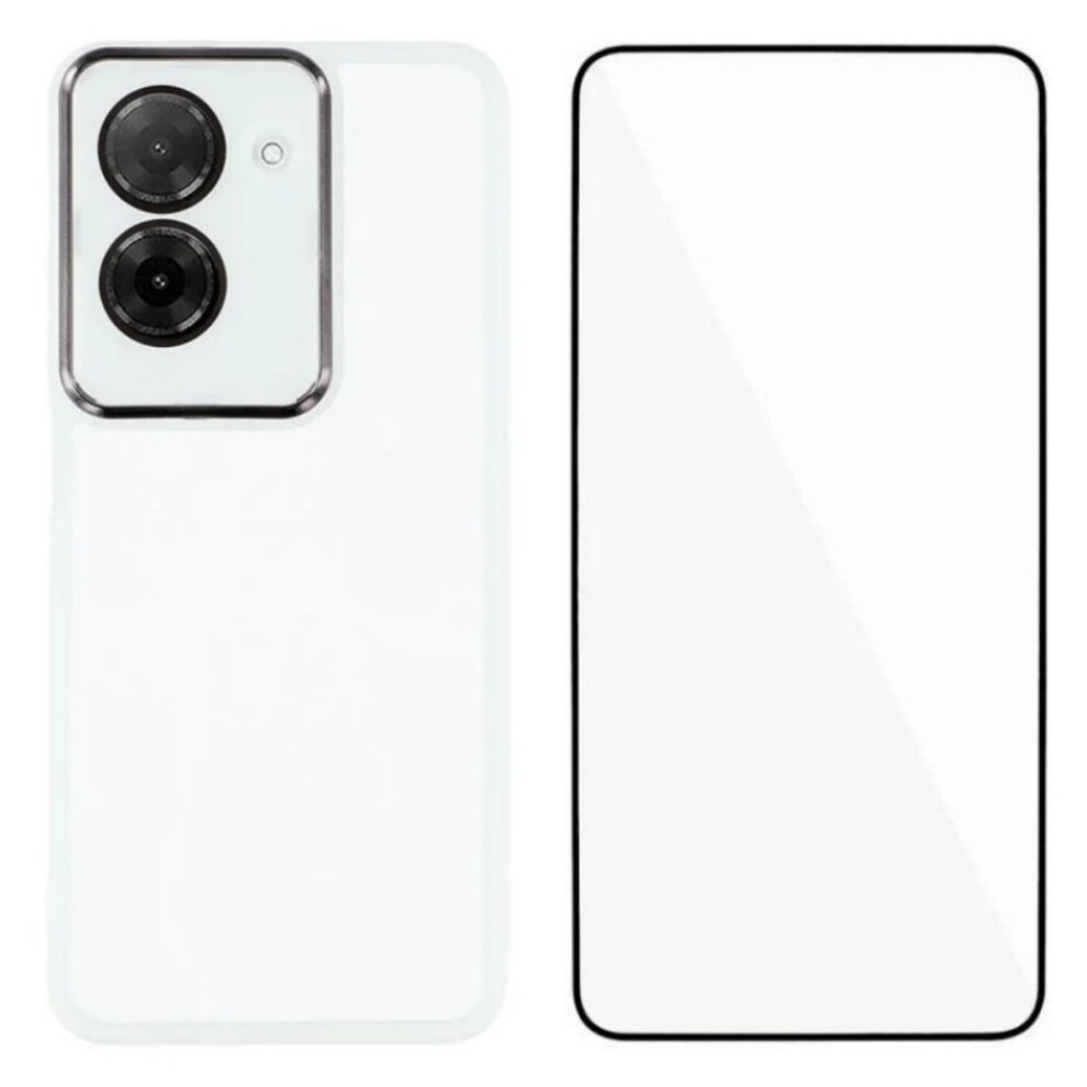 (White) For Xiaomi Redmi A5 4G (171.7Mm) Tpu Case Wanlonfeng Dksm Series Electroplated Frame Back Cover With Tempered Glass White 6914287427501