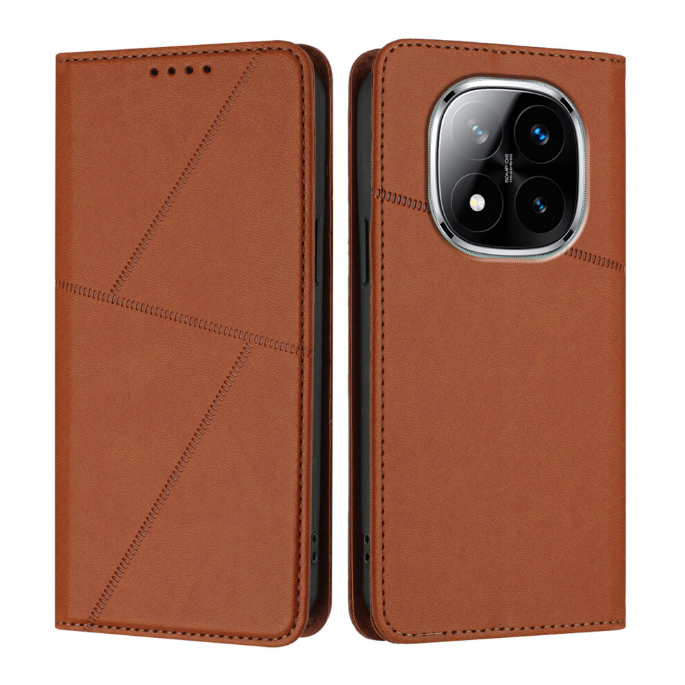 (Coffee) For Xiaomi Redmi Note 14 Pro+ 5G / Xiaomi Redmi Note 14 Pro 4G / Xiaomi Poco X7 5G / Xiaomi Redmi Note 14 Pro 5G Wallet Case Magn Brown 6914281592892