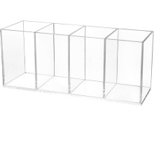 Elegante spazio ufficio, materiale acrilico di alta qualità, design trasparente, contenitore multiuso per articoli scolastici e per ufficio