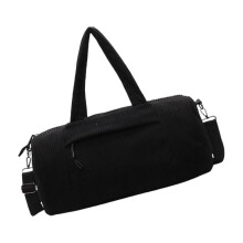 Modieuze crossbody sporttas van hoogwaardige corduroy stof met veel ruimte. Handige handtas voor dames, zwart.