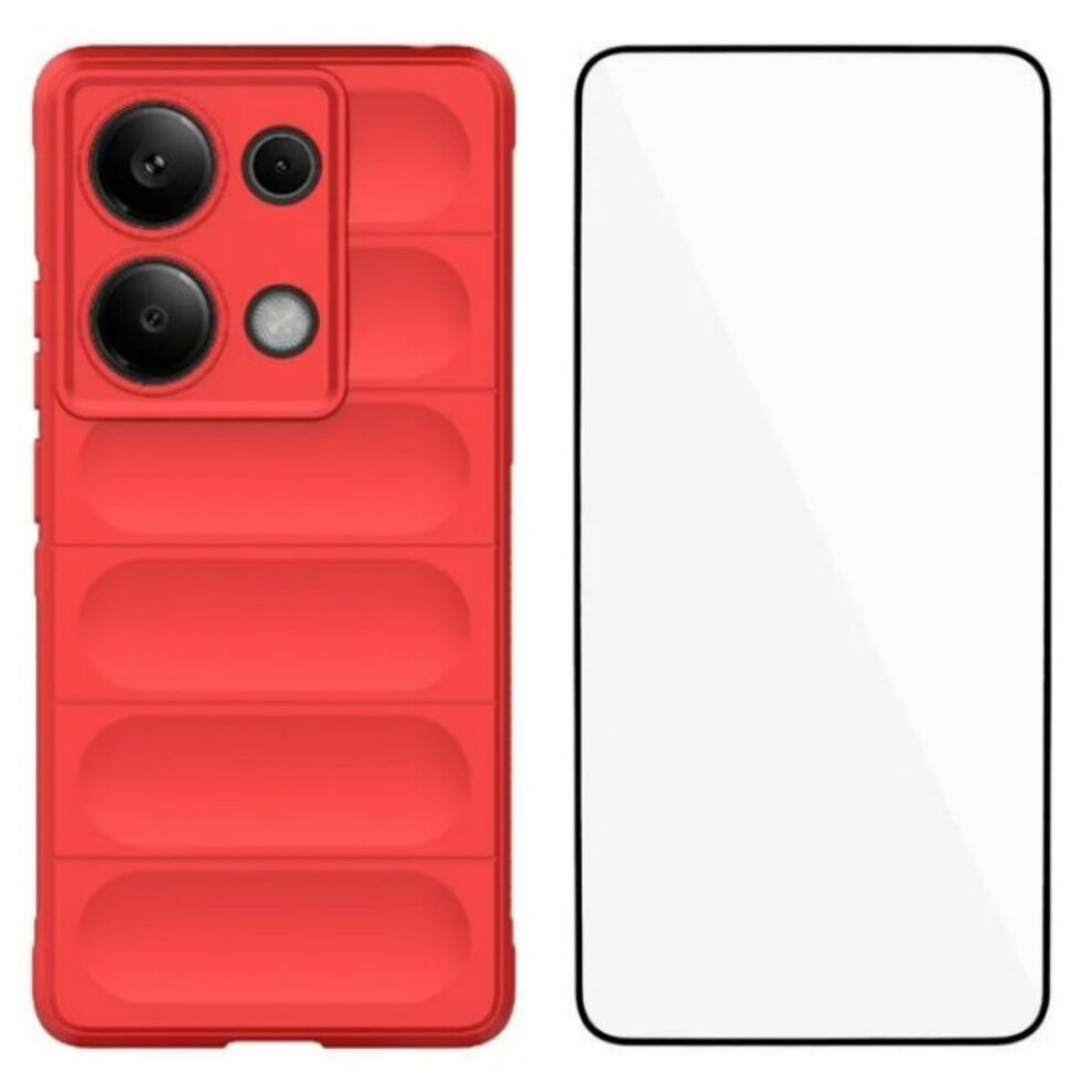 (Red) For Xiaomi Mi Note 14S 4G Tpu Case Wanlonfeng Hd Series Anti Slip Phone Cover With Tempe Glass Red 6914281502785