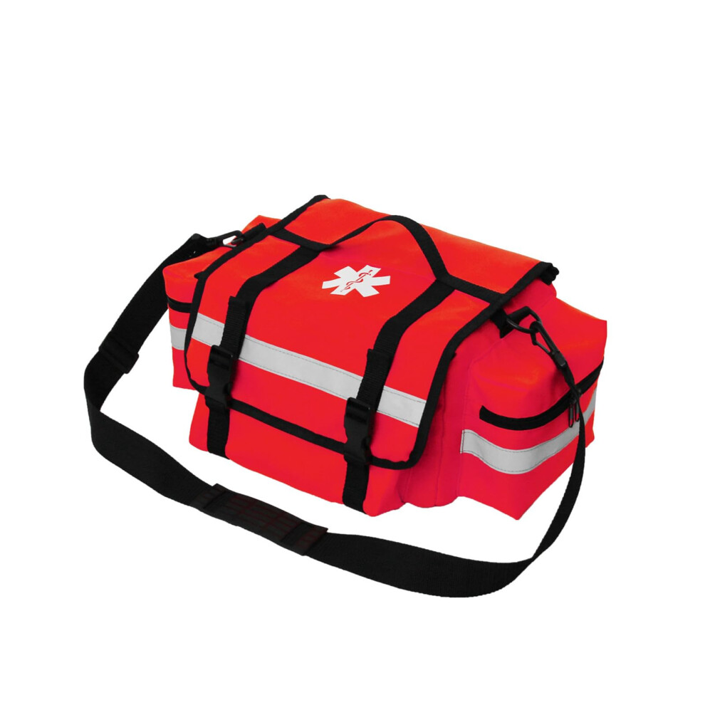 Red Professional Empty First Aid Bag Medical Trauma Bag Reflective Compartments For Medical Emergencies