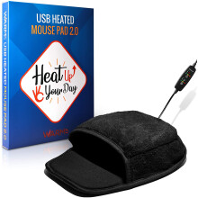 Tappetino per mouse riscaldato per mani calde, design ergonomico con poggiapolsi e riscaldatore interno rimovibile per ufficio, casa, computer