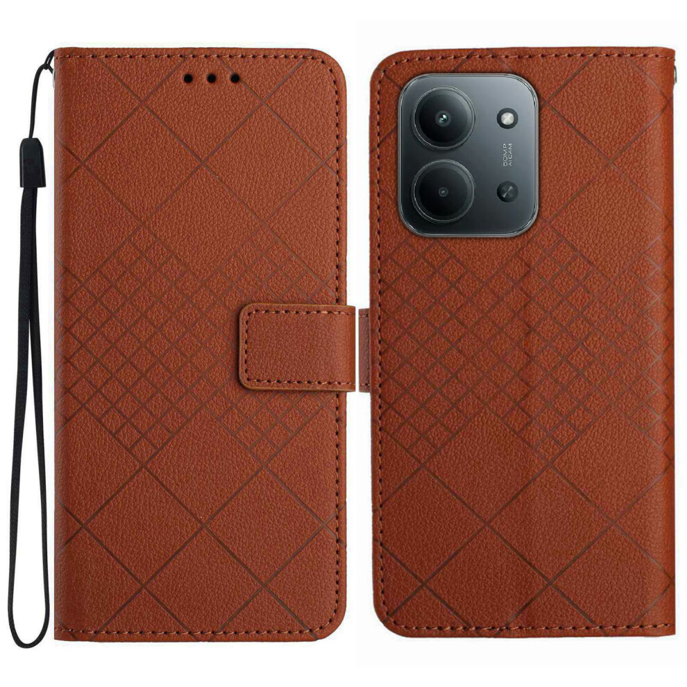 (Brown) For Xiaomi Redmi 15C 4G (Global) (171Mm) / Poco C85 4G (171Mm) Case Wallet Imprint Pu Leather Flip Folio Phone Cover Brown 6914282561675