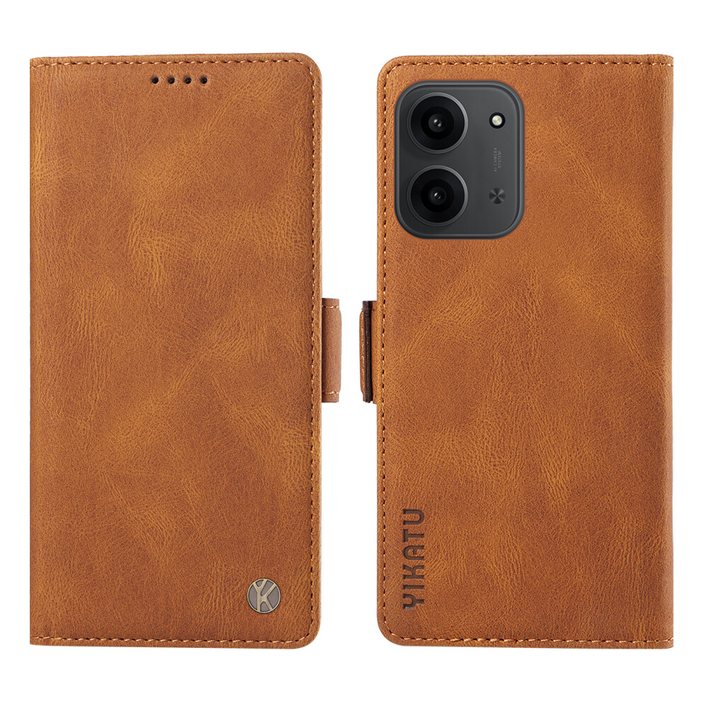(Brown) For Xiaomi Redmi 15C 4G (Global) (171Mm) / Poco C85 4G (171Mm) Leather Case Yikatu Yk-005 Skin-Touch Feeling Wallet Phone Cover Brown 6914288289467