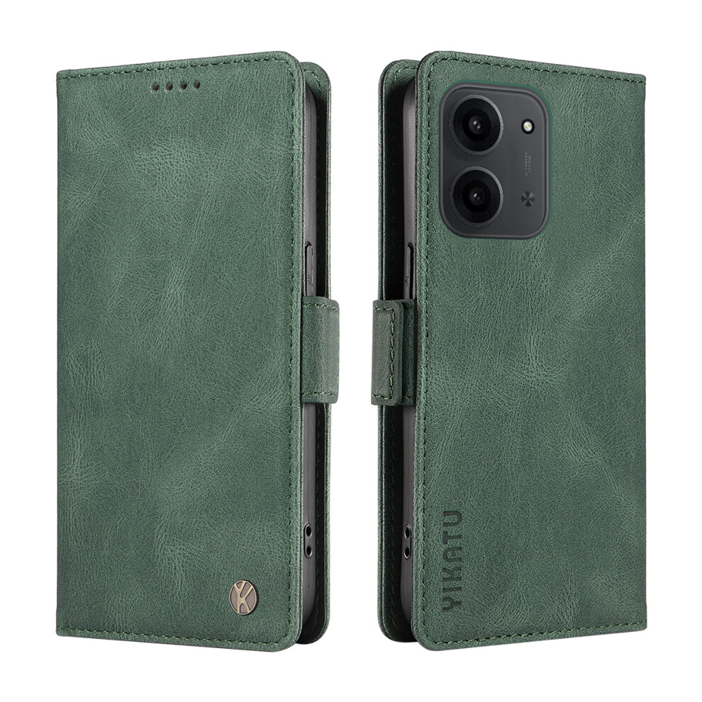 (Green) For Xiaomi Redmi 15C 4G (Global) (171Mm) / Poco C85 4G (171Mm) Leather Case Yikatu Yk-005 Skin-Touch Feeling Wallet Phone Cover Green 6914289131123