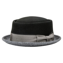 Chapeau Fedoras en laine Homburg élégant Panama-gris noir