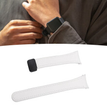 Silicone Watch Band for Galaxy Watch 6/5/4 Slim Fold Clasp White