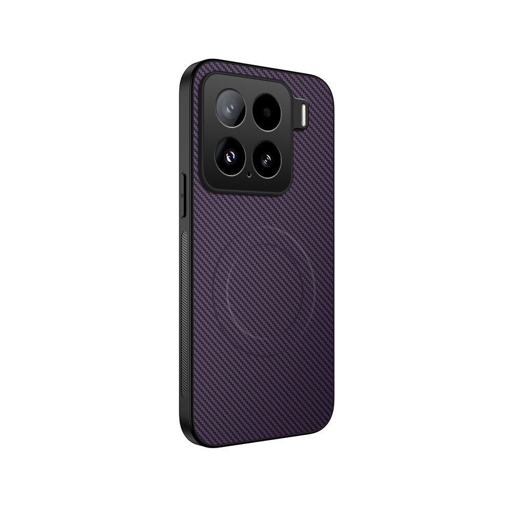 (Purple) For Xiaomi 15 Case Compatible With Magsafe Wanlonfeng Tq Series Carbon Fiber Texture Pc Tpu Phone Cover Purple 6914284216535