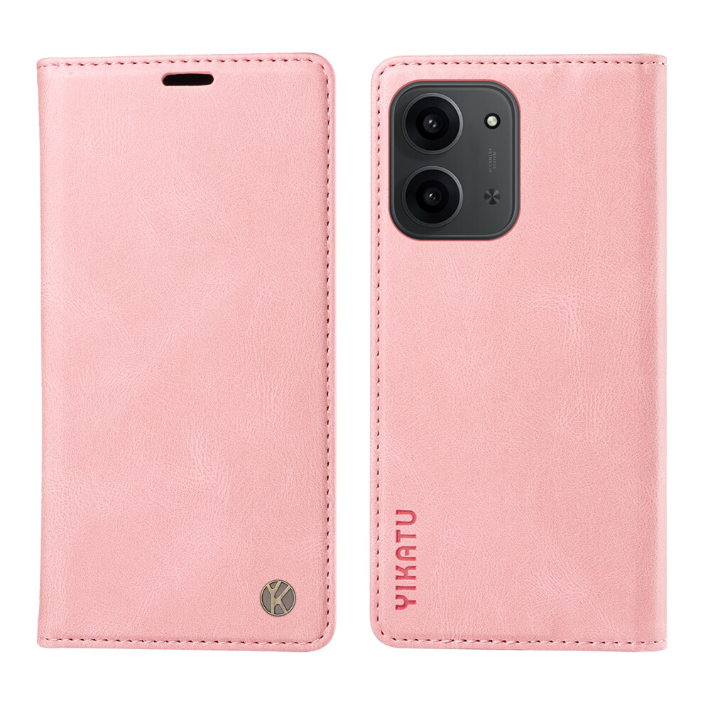 (Pink) For Xiaomi Redmi 15C 4G (Global) (171Mm) / Poco C85 4G (171Mm) Leather Cover Yikatu Yk-004 Skin-Touch Wallet Phone Cases Pink 6914281321102