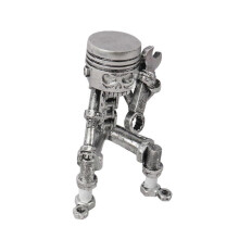 Handgemaakte Piston Man schedelgezicht beeldje kantoordecoratie ornament-B